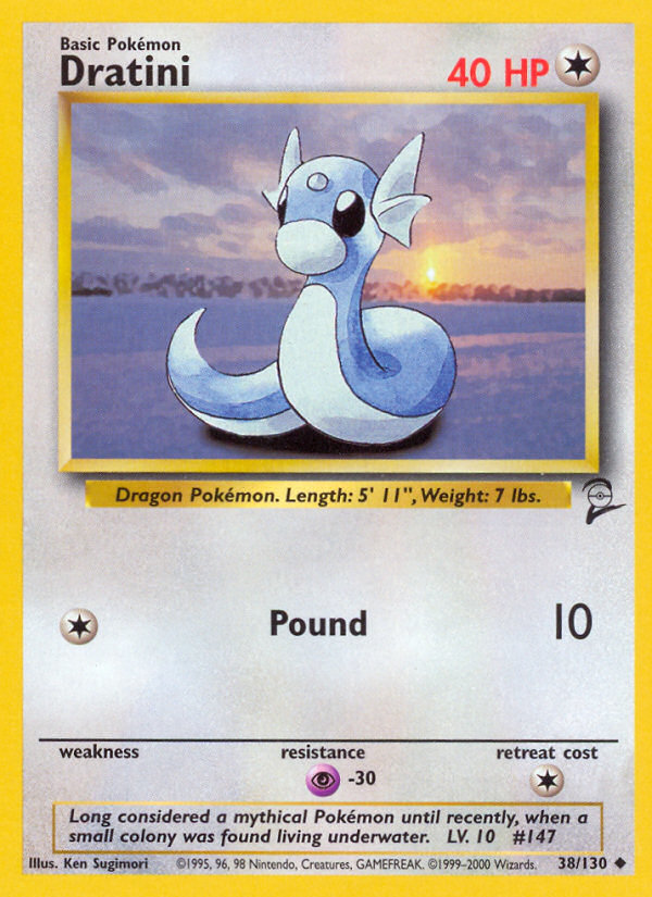 Dratini - 38/130 Base Set 2 Uncommon Pokemon - NM