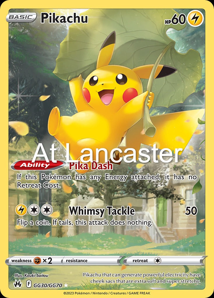 Pikachu - GG30/GG70 Crown Zenith Galarian Gallery Trainer Gallery Rare Pokemon - NM (Lanc)