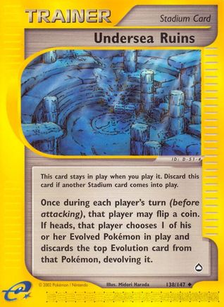 Undersea Ruins - 138/147 Aquapolis Uncommon Pokemon - NM