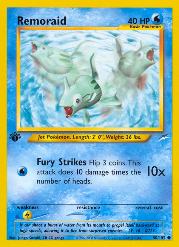 Remoraid - 80/105 Neo Destiny Common Unlimited Pokemon - NM