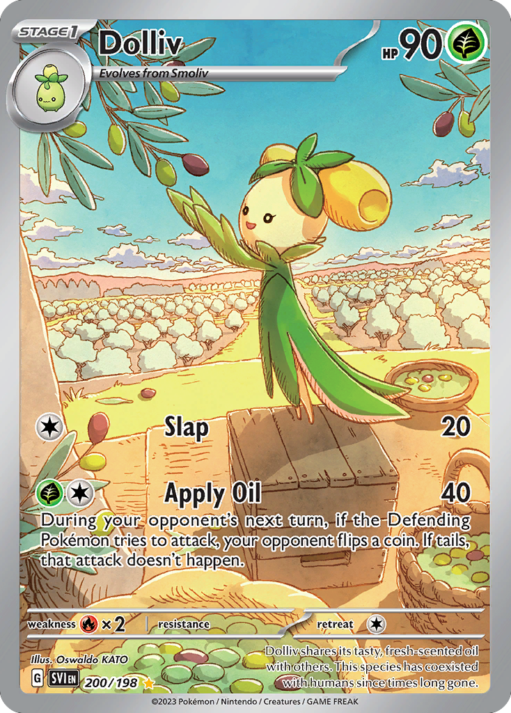 Dolliv - 200/198 Scarlet & Violet Illustration Rare Holo Pokemon - NM