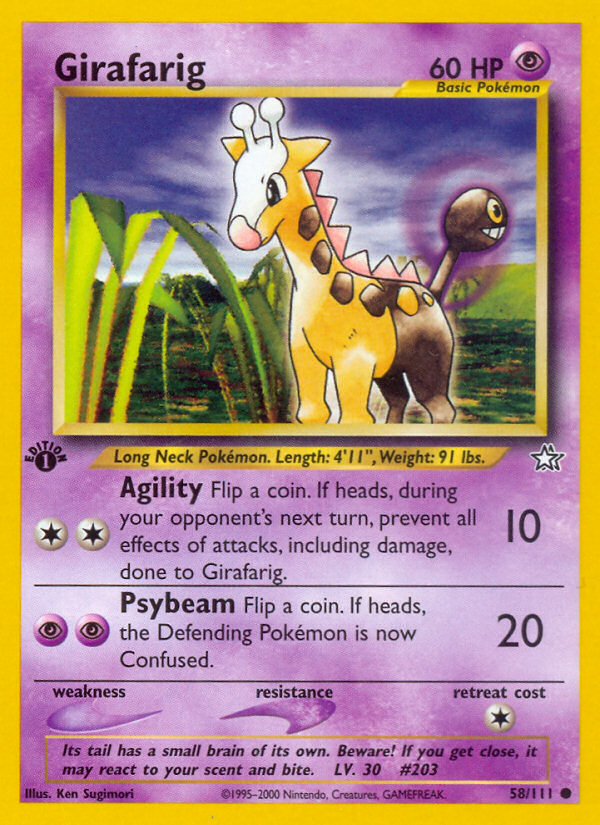 Girafarig - 58/111 Neo Genesis Common Unlimited Pokemon - NM