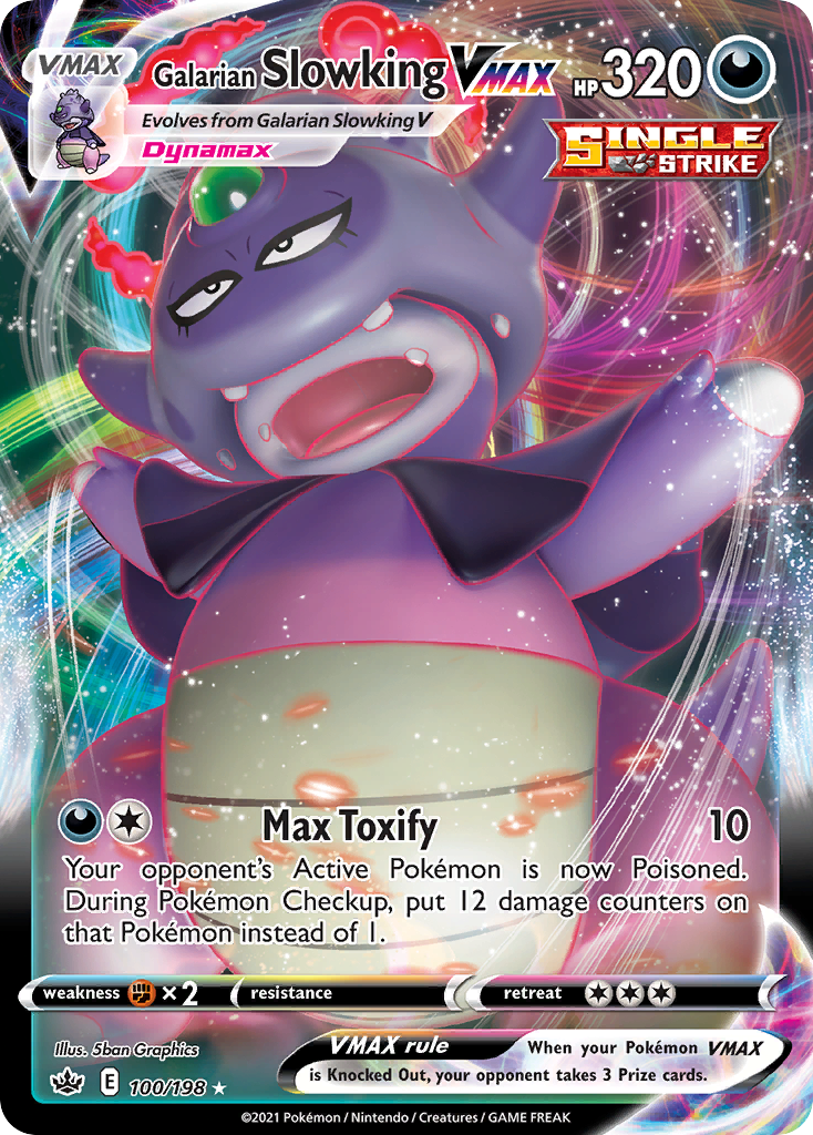 Galarian Slowking VMAX - 100/198 Chilling Reign VMAX Rare Holo Pokemon - NM