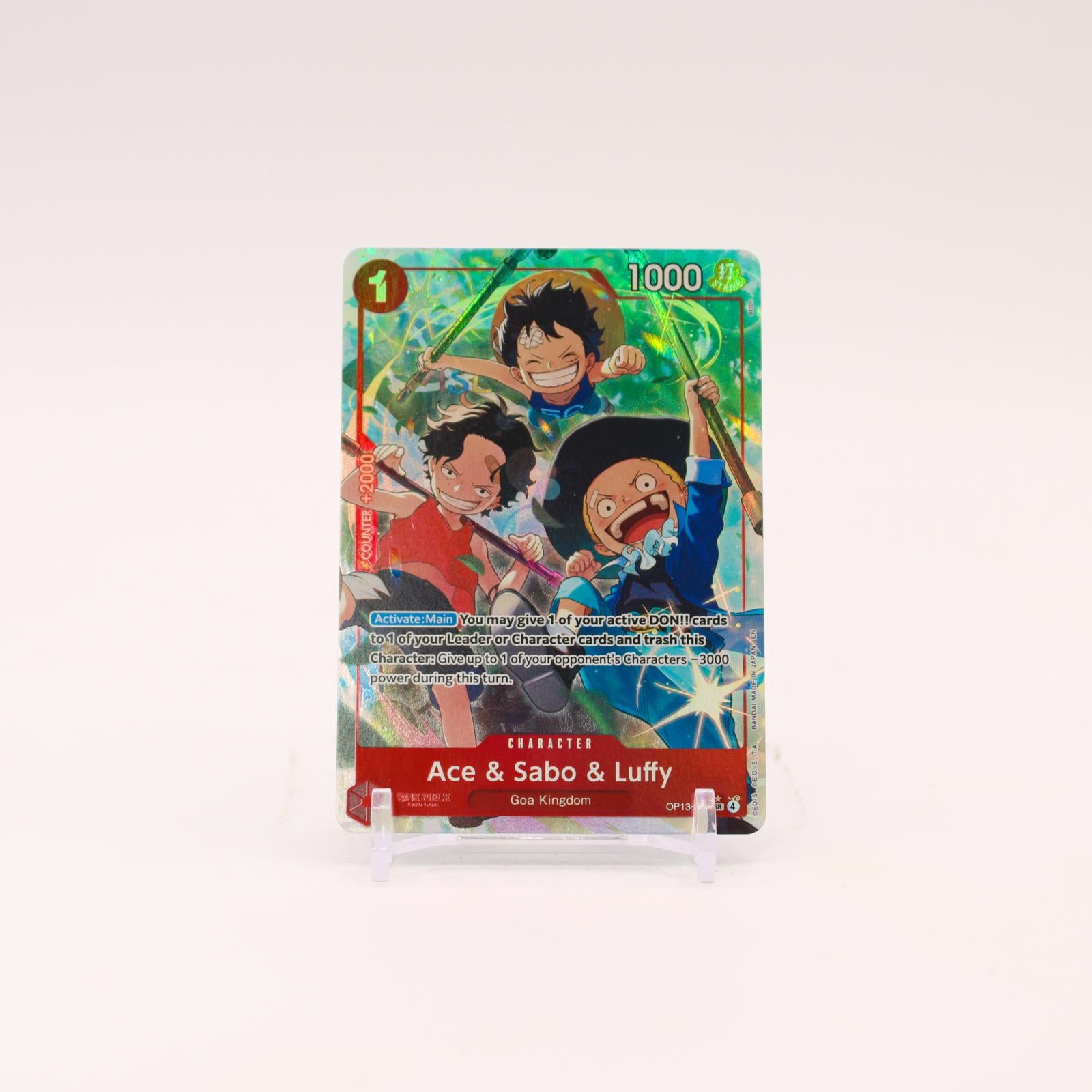 Ace & Sabo & Luffy Alternate Art - OP13-007 Carrying On His Will SR One Piece - NM/MINT