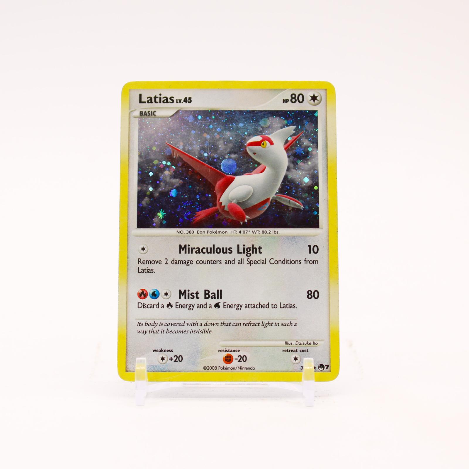 Latias - 3/17 POP Series 7 Holo Rare SWIRL Pokemon - MP