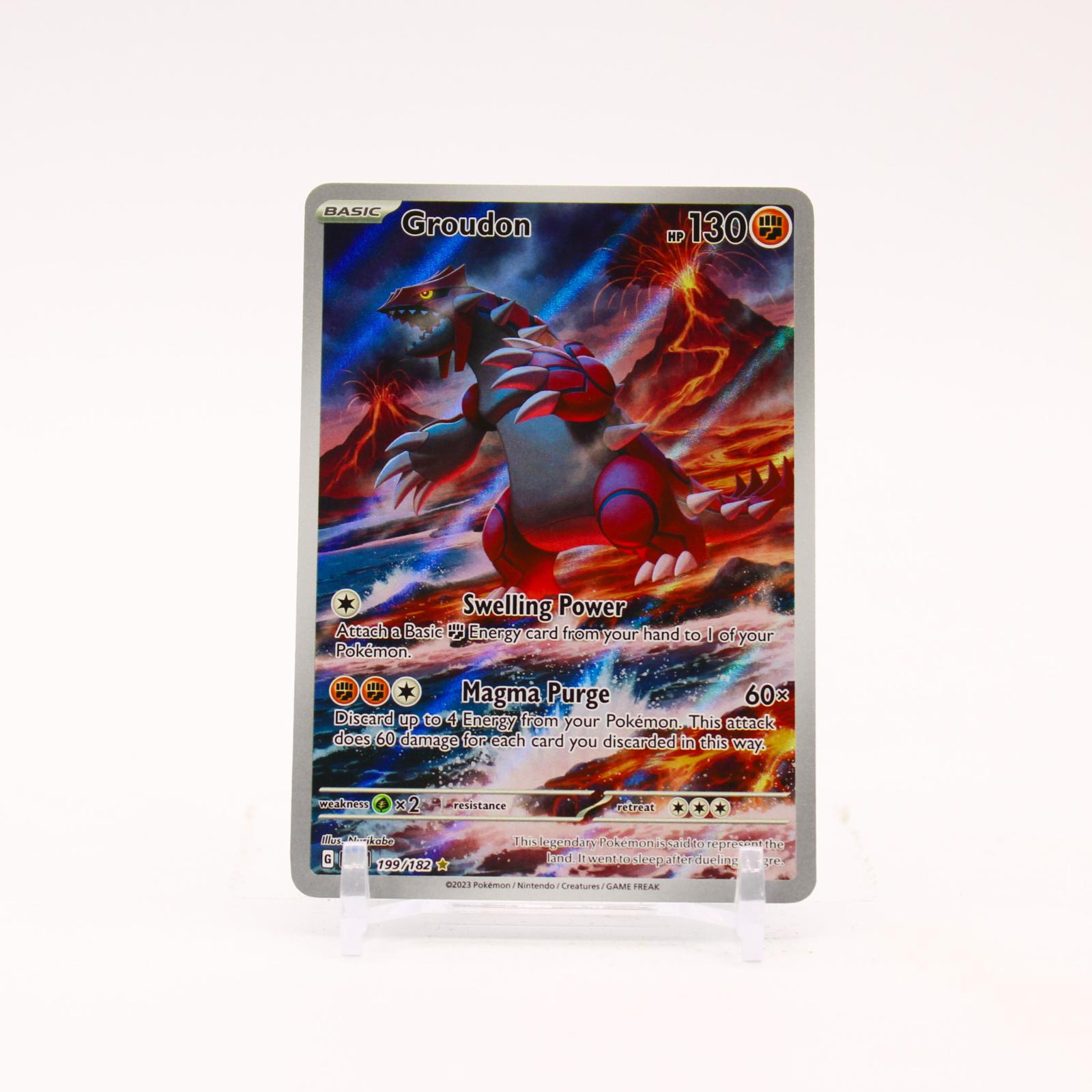 Groudon - 199/182 Paradox Rift Holo Illustration Rare Pokemon - NM