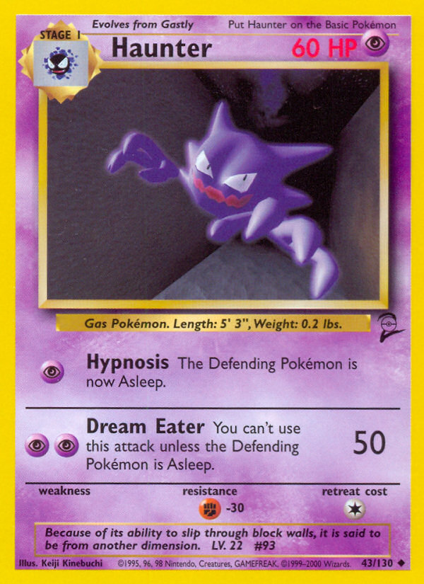 Haunter - 43/130 Base Set 2 Uncommon Pokemon - NM