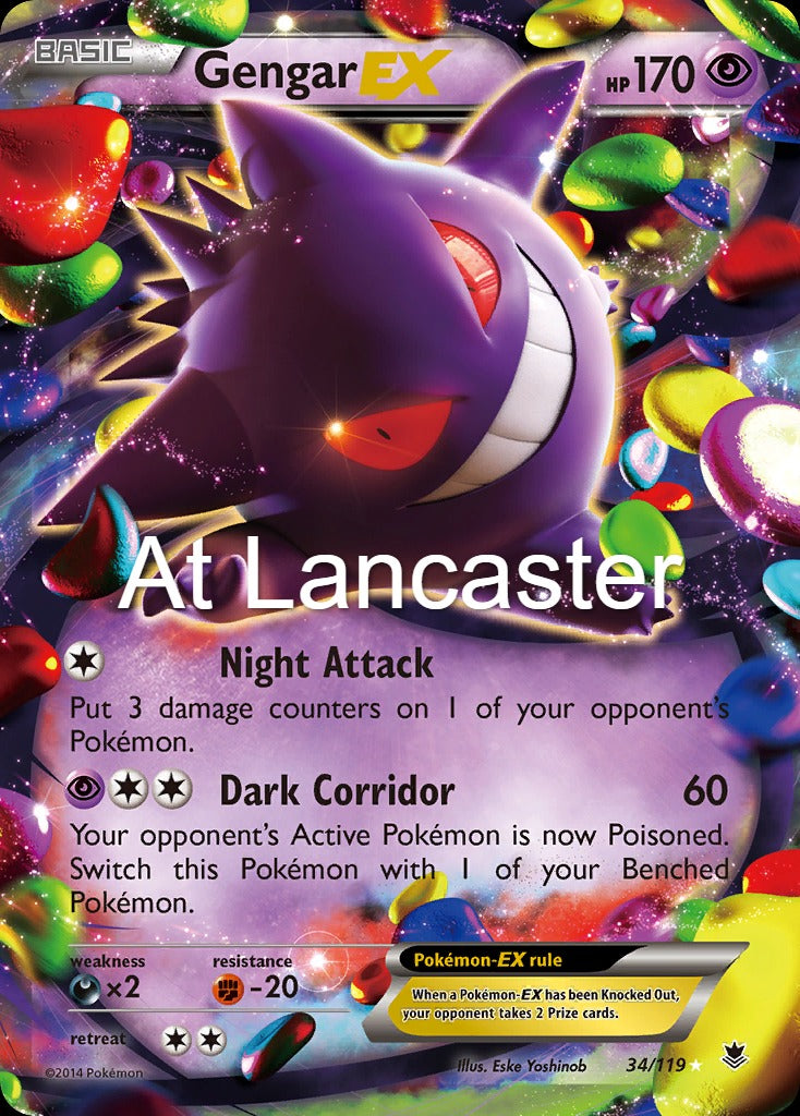 Gengar EX - 34/119 Phantom Forces Ultra Rare Pokemon - LP/MP (Lanc)