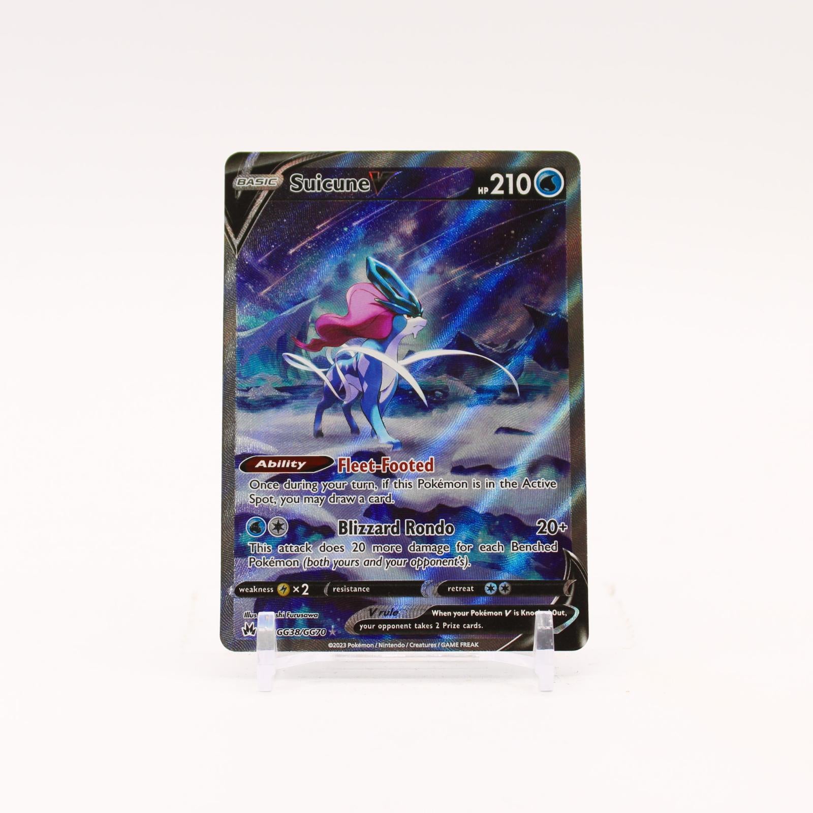 Suicune V - GG38/GG70 Crown Zenith Galarian Gallery Holo Pokemon - NM/LP
