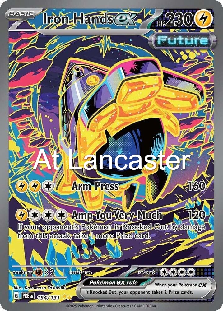 Iron Hands ex - 154/131 Prismatic Evolutions Special Illustration Rare Pokemon - NM (Lanc)