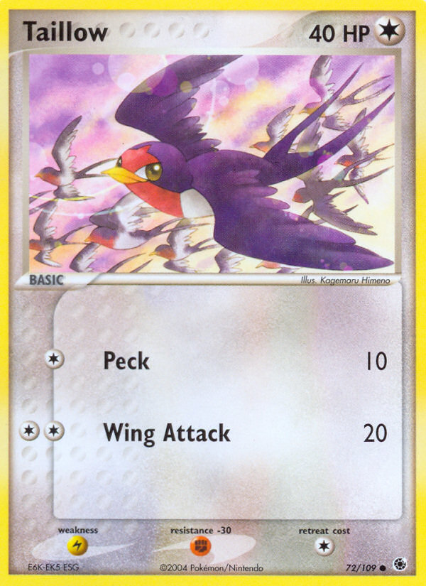 Taillow - 72/109 Ruby & Sapphire Common Pokemon - NM