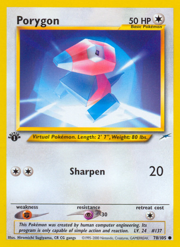 Porygon - 78/105 Neo Destiny Common Unlimited Pokemon - NM