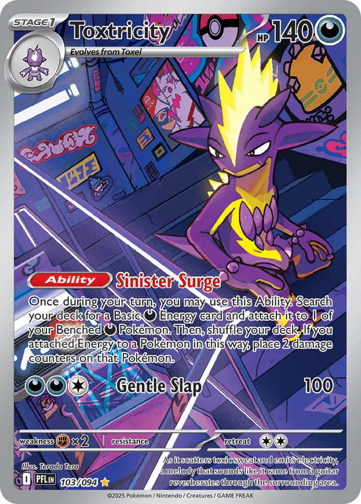 Toxtricity - 103/094 Phantasmal Flames Illustration Rare Holo Pokemon - NM