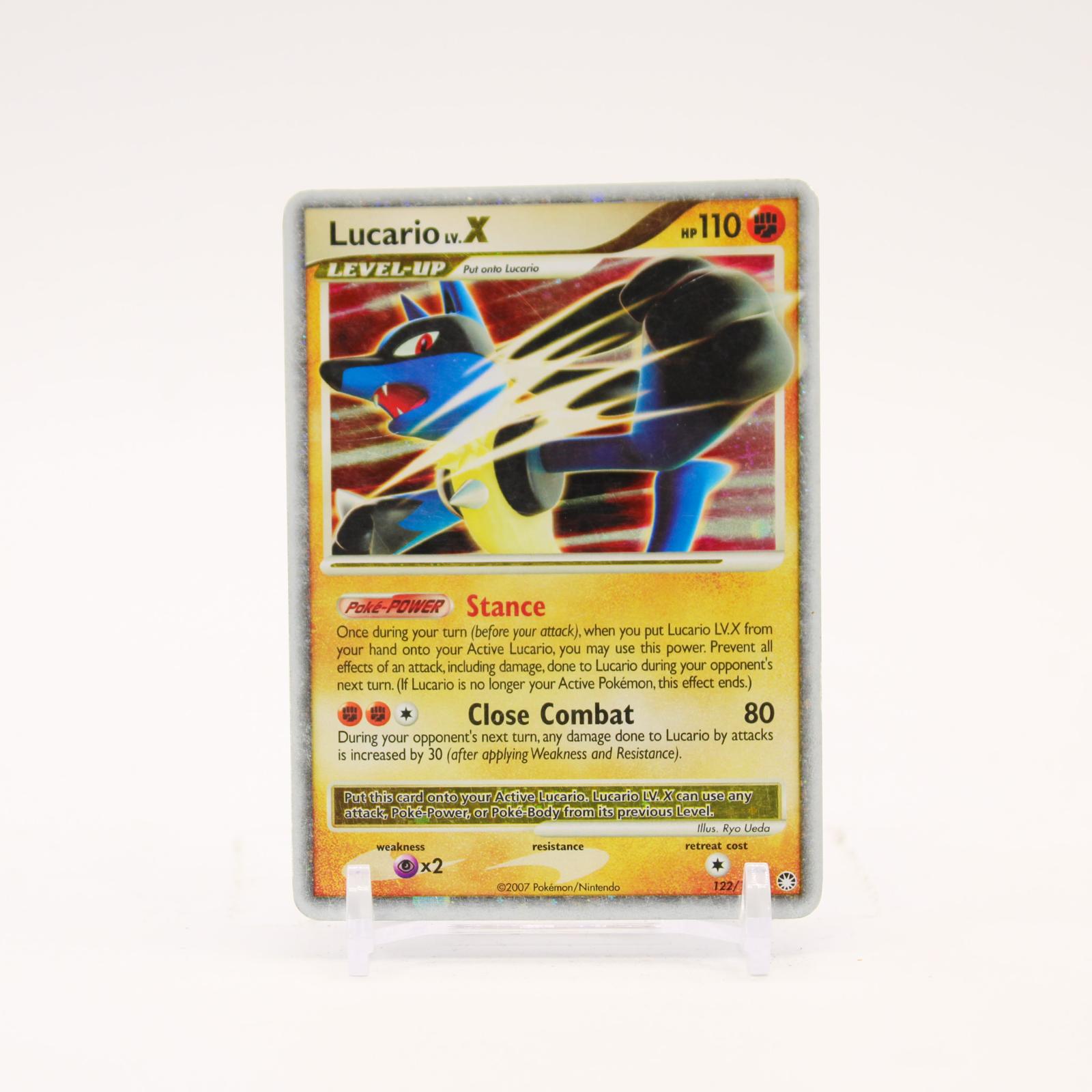 Lucario LV.X - 122/123 Mysterious Treasures Holo Ultra Rare Pokemon - LP/MP