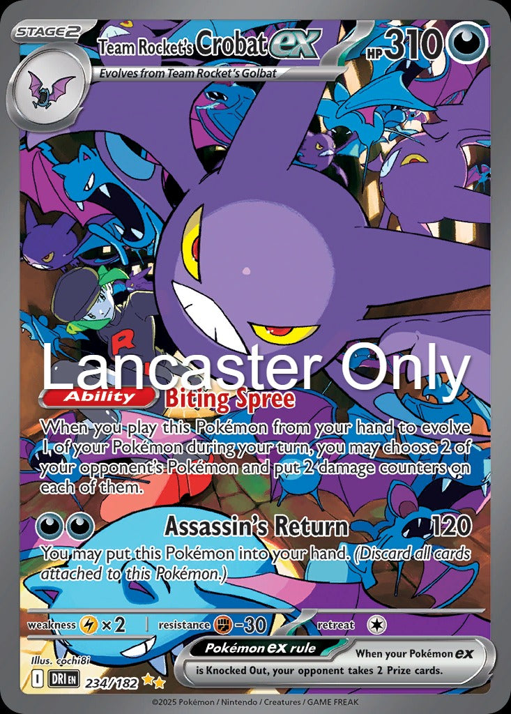 Team Rocket's Crobat ex - 234/182 Destined Rivals Holo Special Illustration Rare Pokemon - NM (Lanc)
