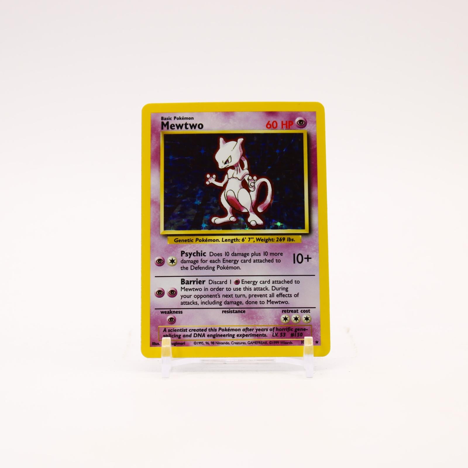 Mewtwo - 10/102 Base Set Unlimited Holo Rare Pokemon - LP/MP