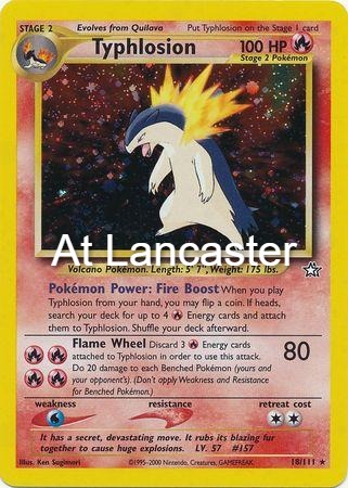 Typhlosion - 18/111 Neo Genesis Unlimited Holo Rare Pokemon - HP (Lanc)