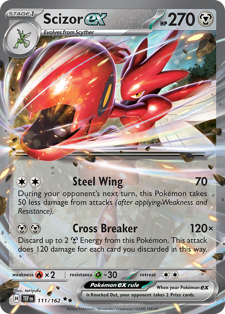 Scizor ex - 111/162 Temporal Forces Double Rare Holo Pokemon - NM