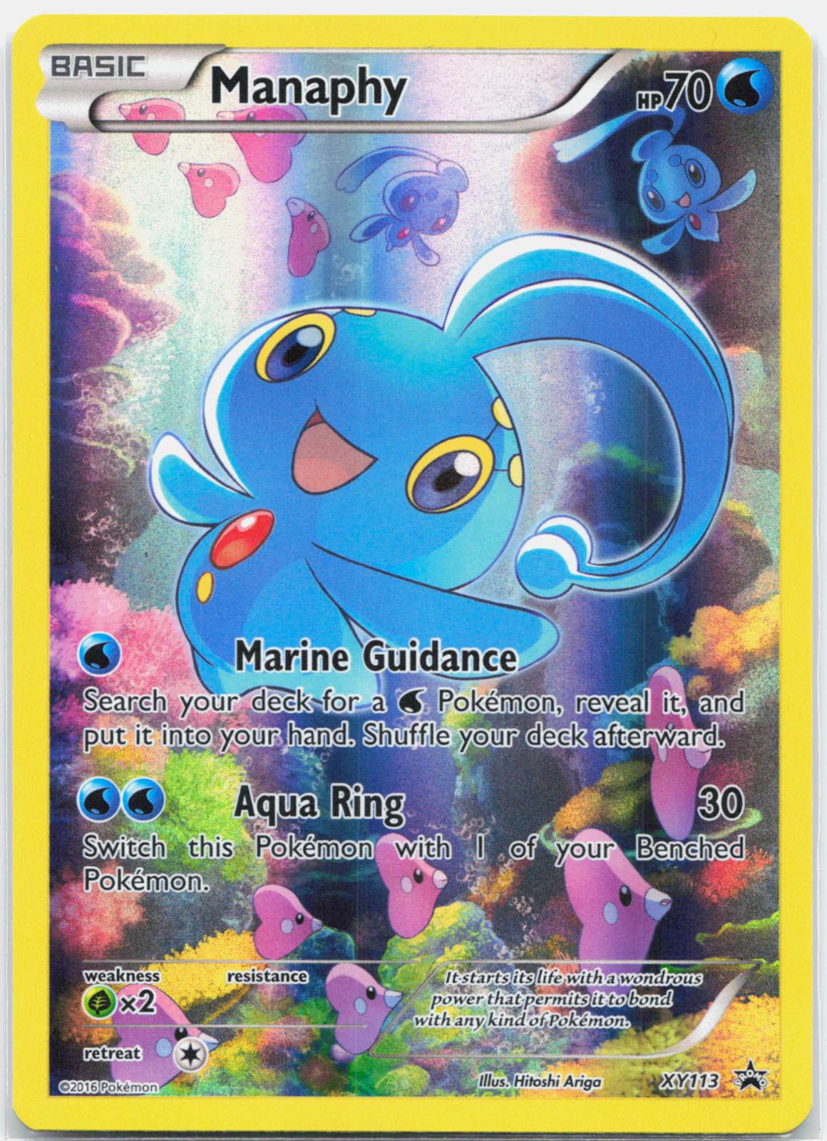 Manaphy - XY113 Black Star Full Art Promo Pokemon - NM/LP