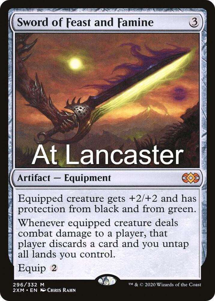Sword of Feast and Famine - 296 Double Masters Foil Mythic Magic: The Gathering - NM (Lanc)
