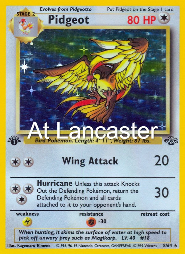 Pidgeot - 8/64 Jungle Unlimited Holo Rare Pokemon - LP (Lanc)