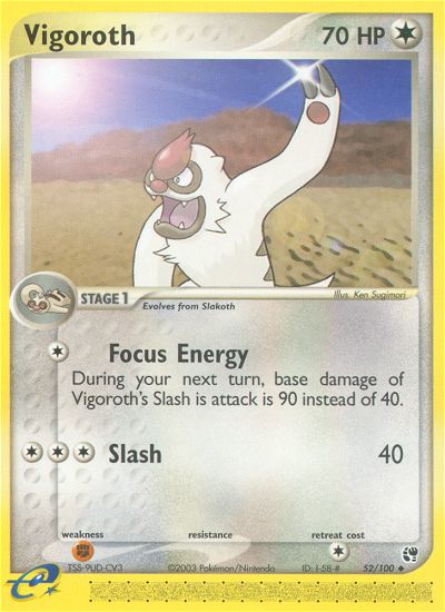 Vigoroth - 52/100 Sandstorm Uncommon Pokemon - NM