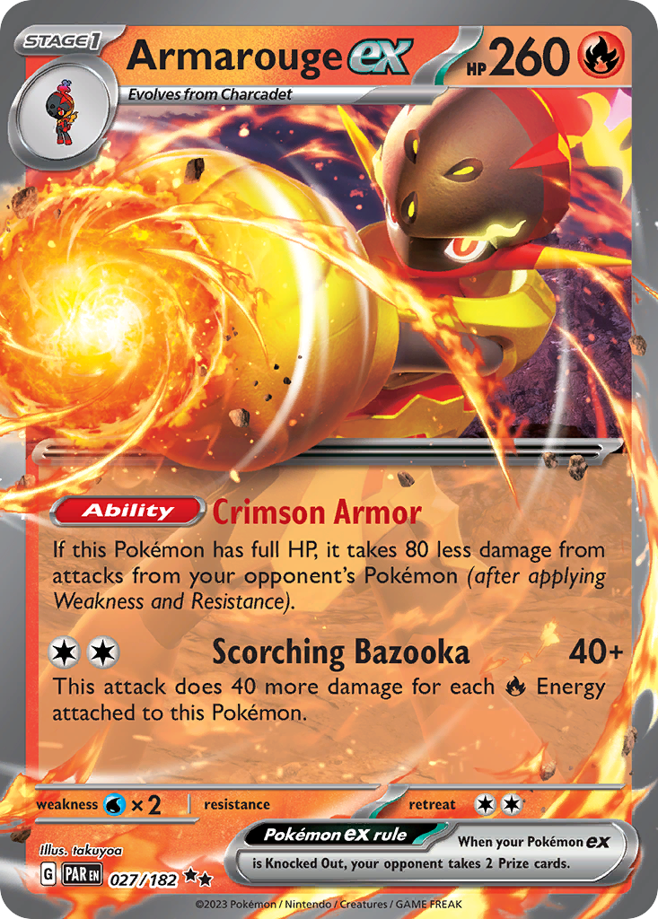 Armarouge ex - 027/182 Paradox Rift Double Rare Holo Pokemon - NM
