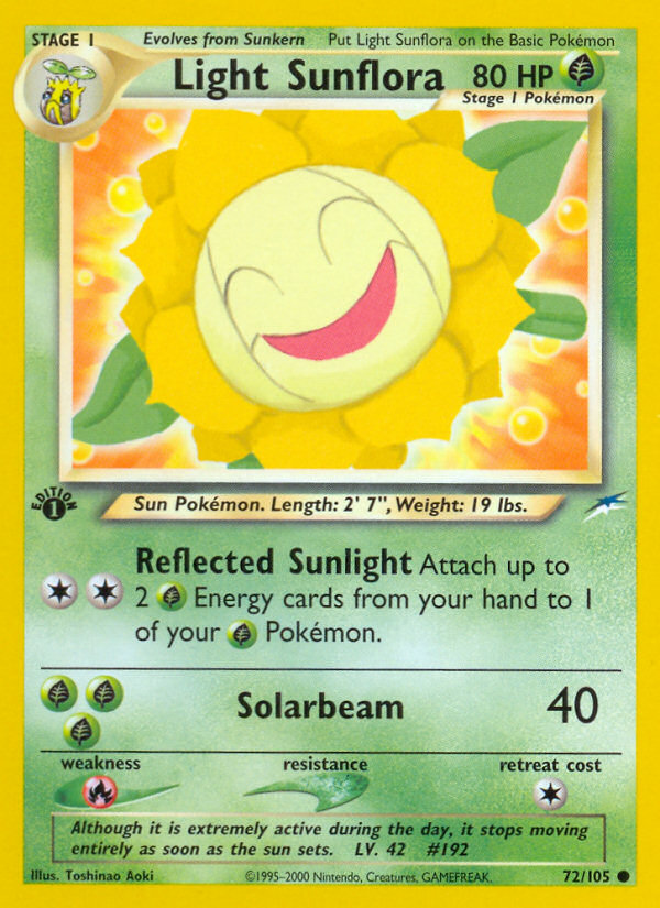Light Sunflora - 72/105 Neo Destiny Common Unlimited Pokemon - NM