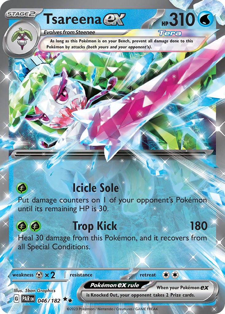 Tsareena ex - 046/182 Paradox Rift Double Rare Holo Pokemon - NM
