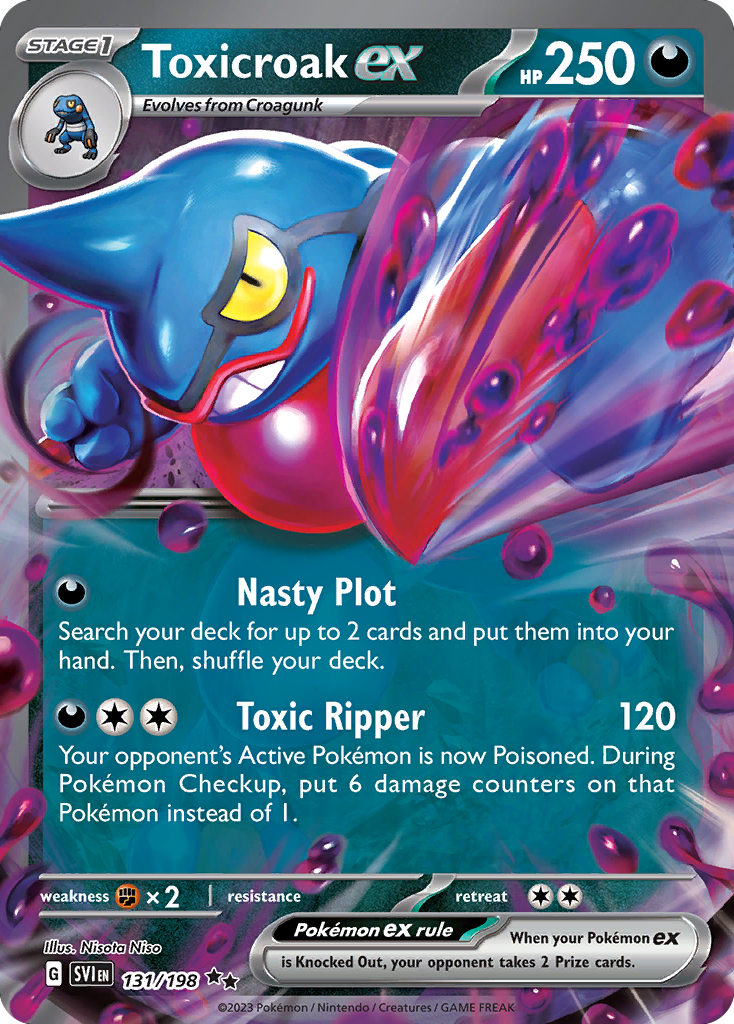 Toxicroak ex - 131/198 Scarlet & Violet Double Rare Holo Pokemon - NM