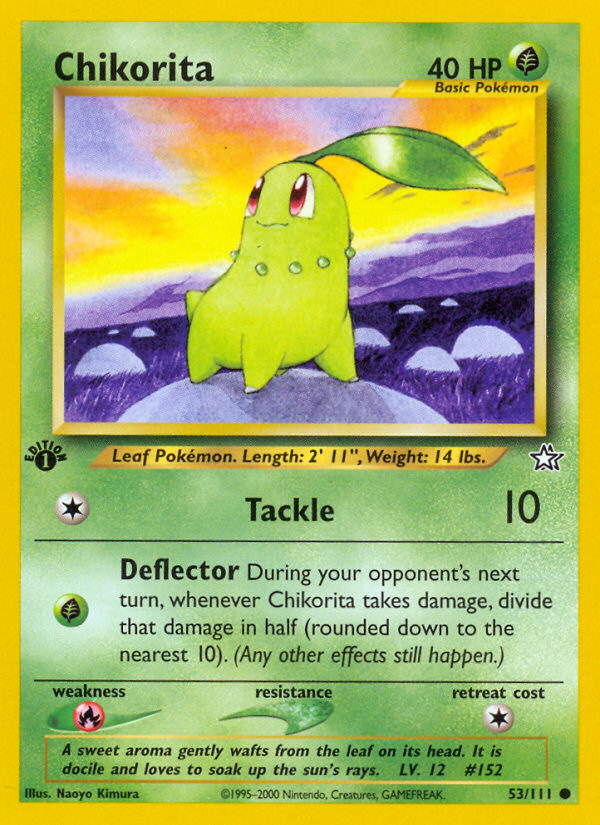 Chikorita - 53/111 Neo Genesis Common Unlimited Pokemon - NM