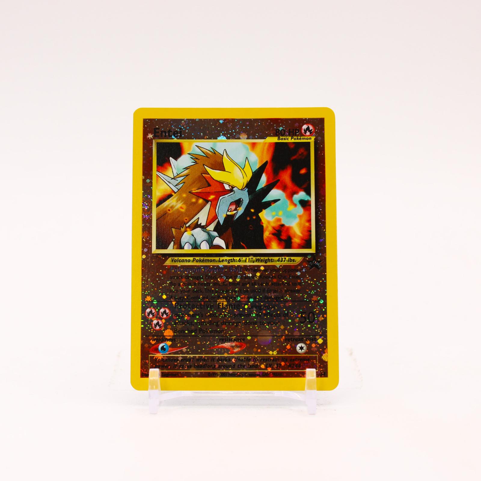 Entei - 34 Wizards Black Star Reverse Holo Promo SWIRL Pokemon - NM/LP