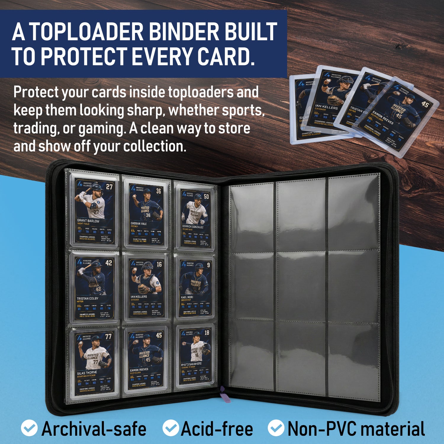 Invested Alliance Binder - Toploader 9 Pocket - Purple