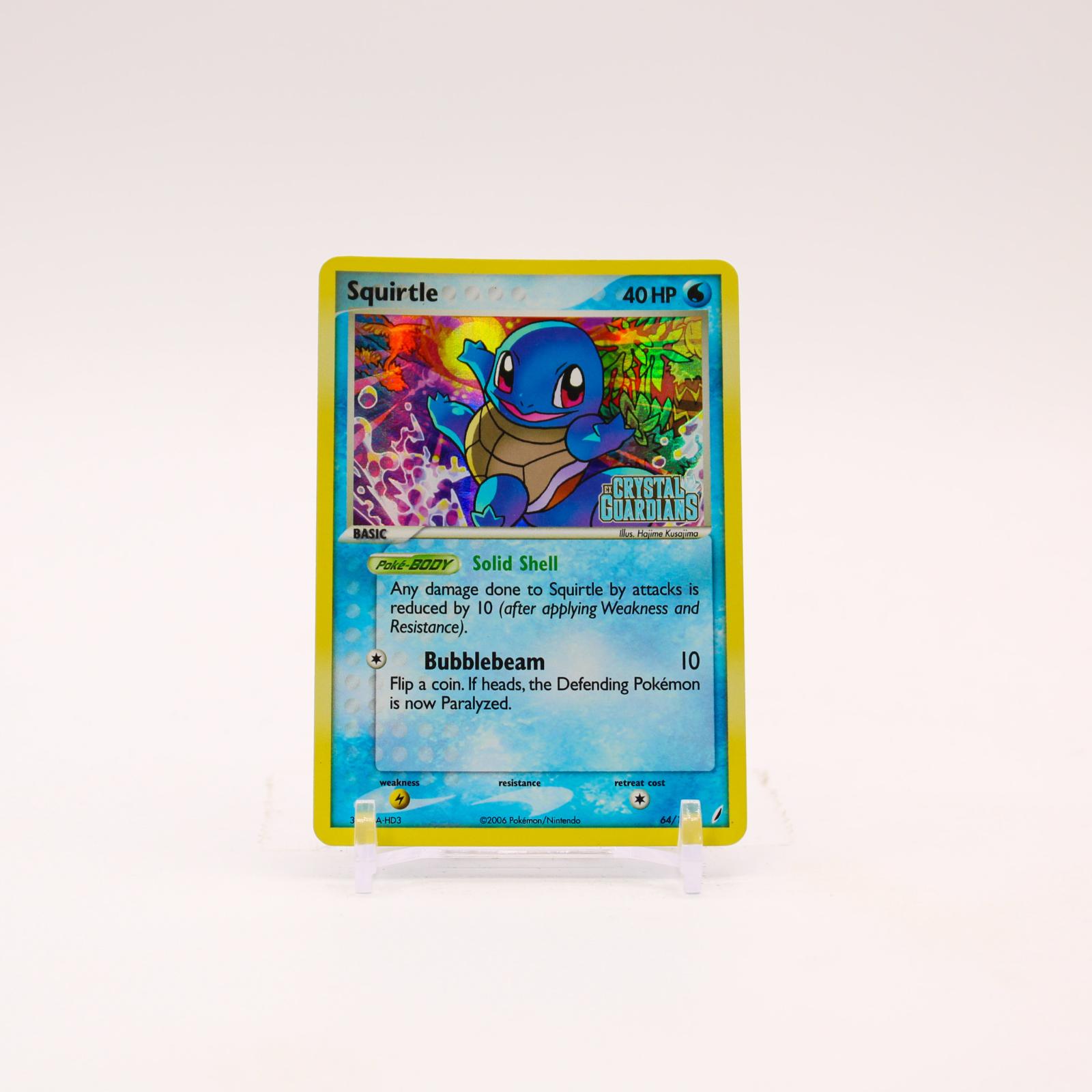 Squirtle - 64/100 Crystal Guardians Reverse Holo Common Pokemon - LP/MP