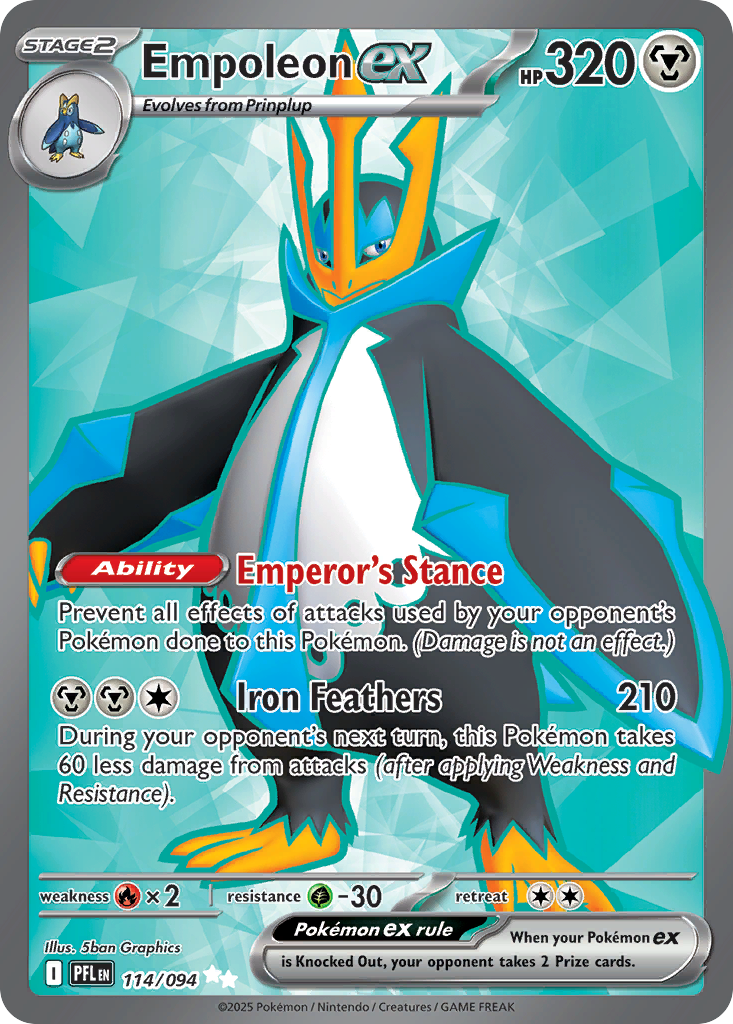 Empoleon ex - 114/094 Phantasmal Flames Ultra Rare Holo Pokemon - NM
