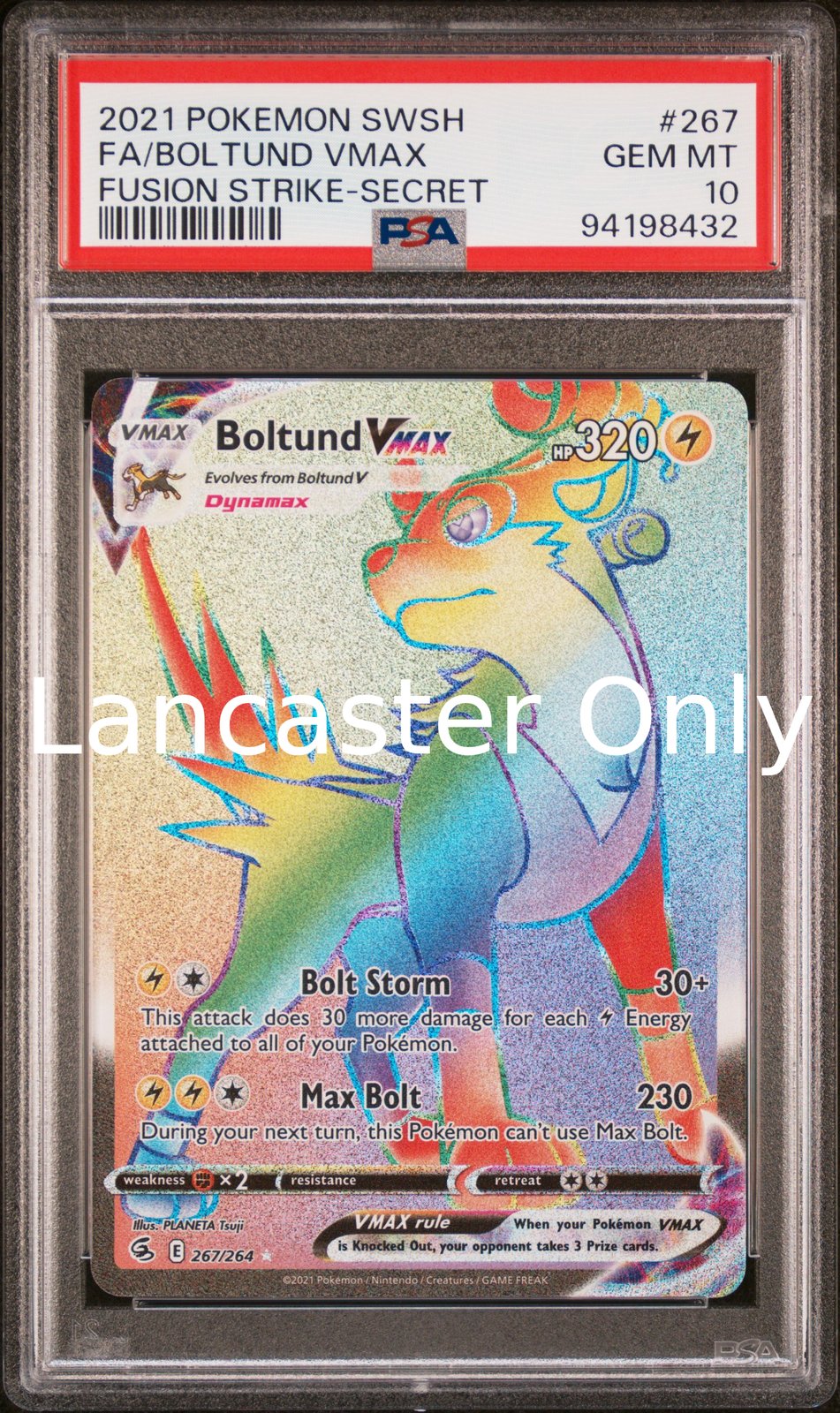 Boltund Vmax - 267/264 PSA 10 Fusion Strike Secret Pokemon