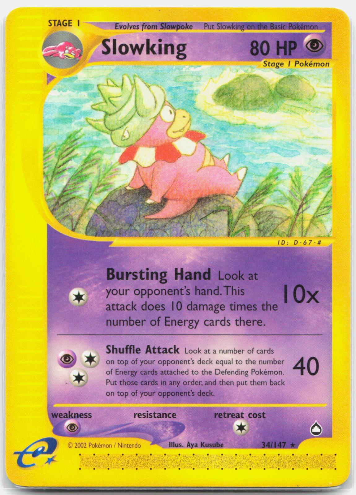 Slowking - 34/147 Aquapolis Rare Pokemon - NM/LP