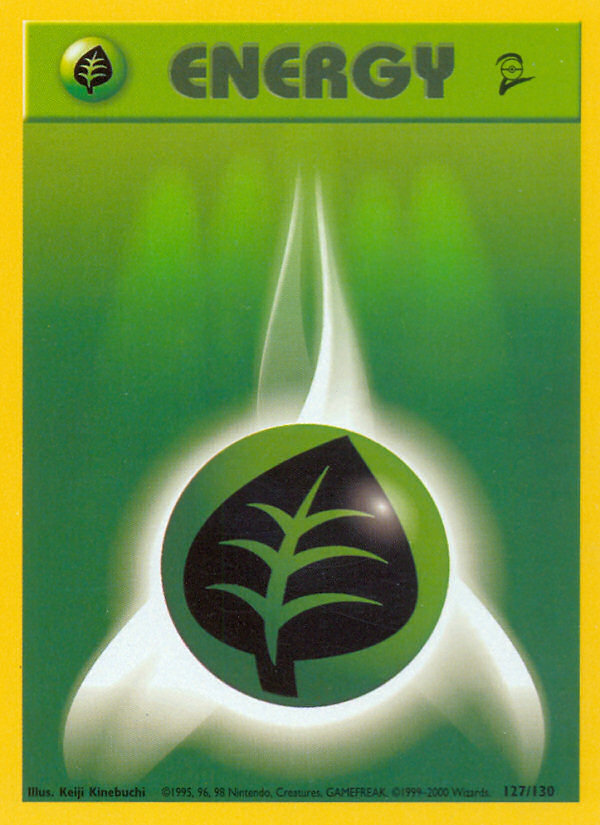 Grass Energy - 127/130 Base Set 2 Pokemon - NM