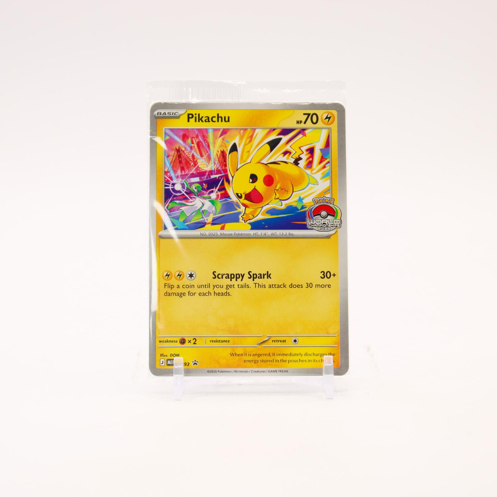 Pikachu - MEP093 SEALED World Championship 2026 Promo Pokemon - NM/MINT