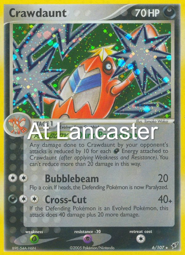 Crawdaunt - 6/107 Deoxys Reverse Holo Rare Pokemon - LP/MP (Lanc)