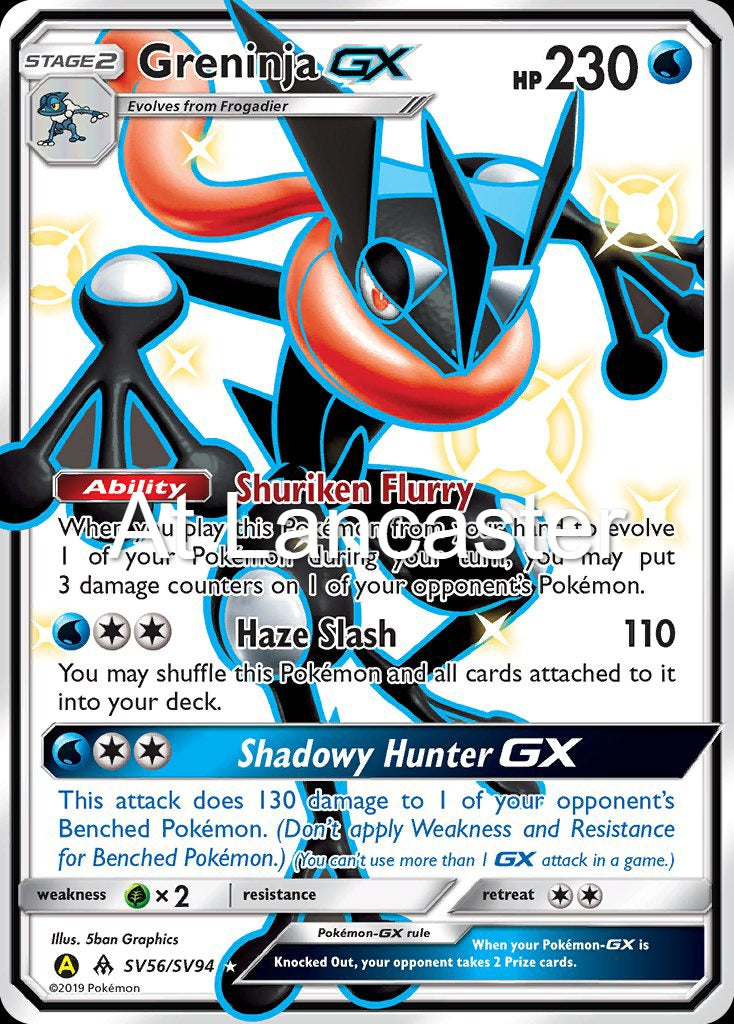 Greninja GX - SV56/SV94 Hidden Fates Shiny Vault Shiny Ultra Rare Pokemon - NM (Lanc)