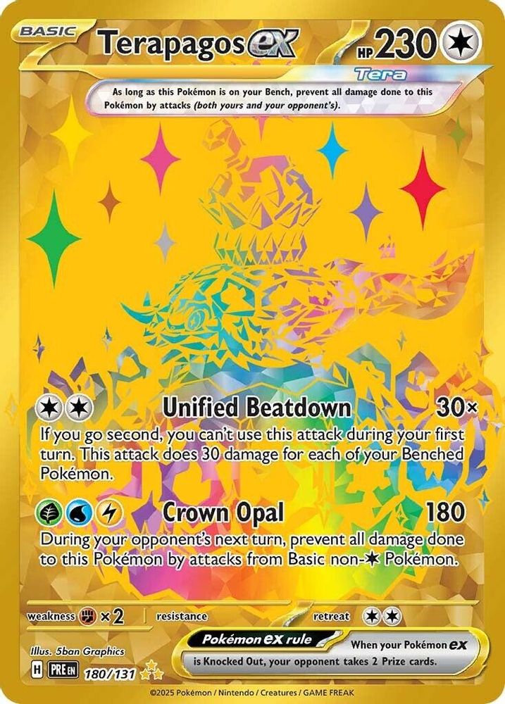 Terapagos ex - 180/131 Prismatic Evolutions Hyper Rare Holo Pokemon - NM