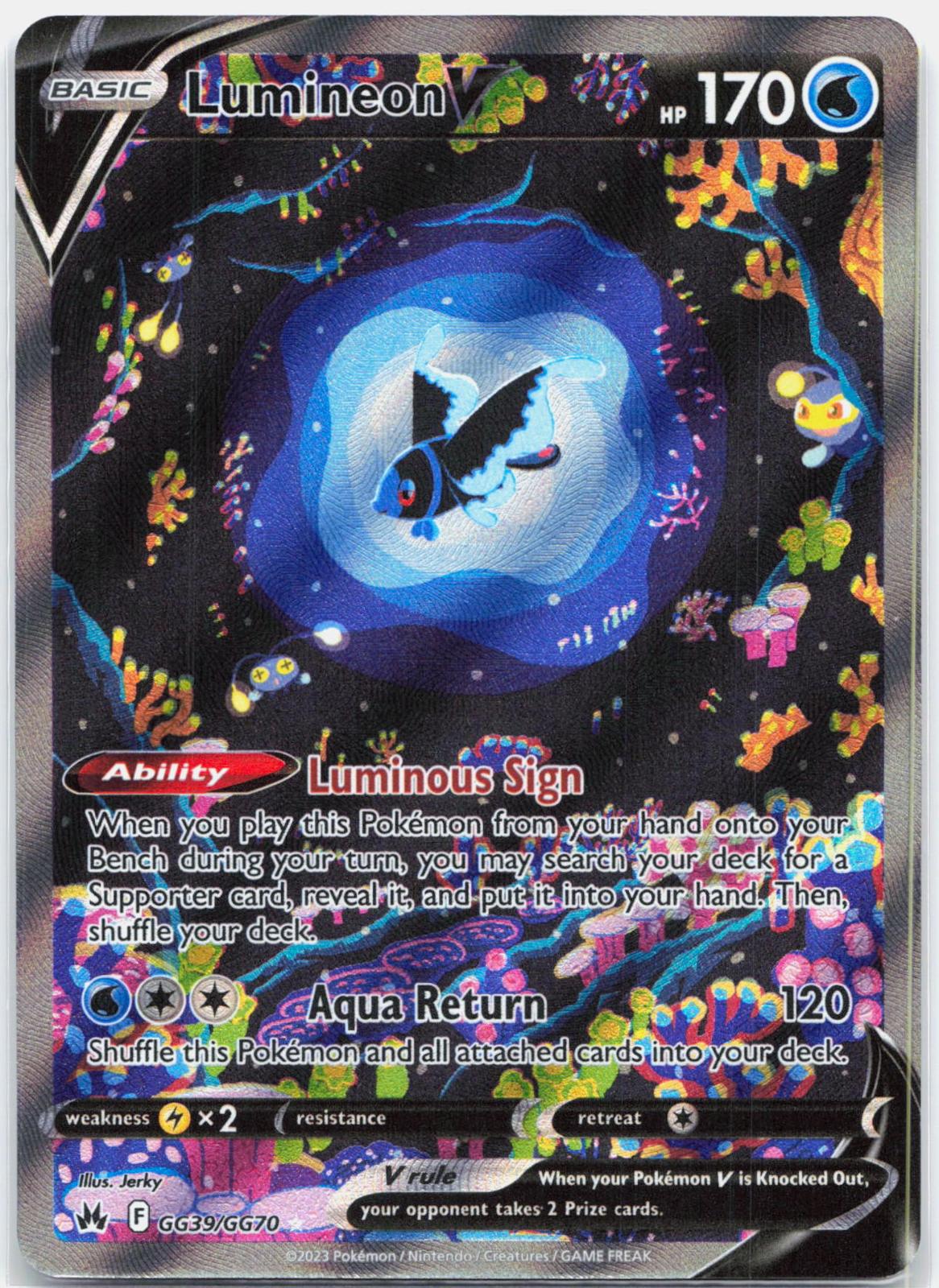 Lumineon V - GG39/GG70 Crown Zenith Galarian Gallery Pokemon - NM/MINT