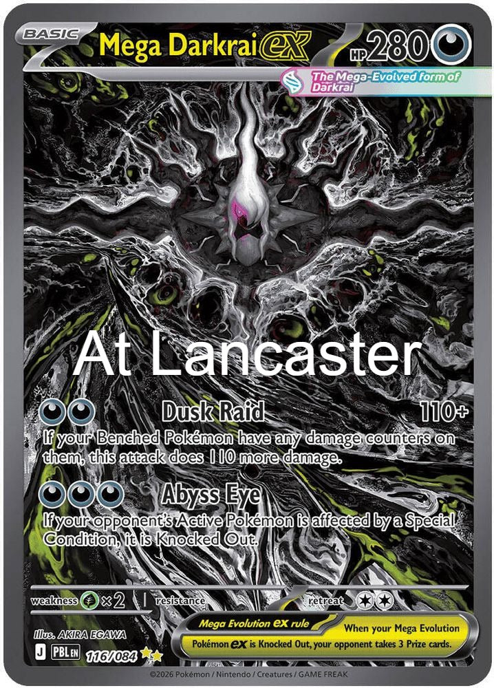 Mega Darkrai ex - 116/084 Pitch Black Special Illustration Rare Pokemon - NM (Lanc)