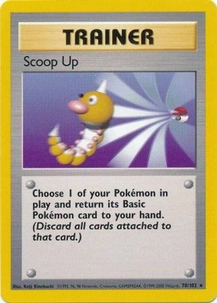 Scoop Up - 78/102 Base Set Unlimited Rare Pokemon - NM