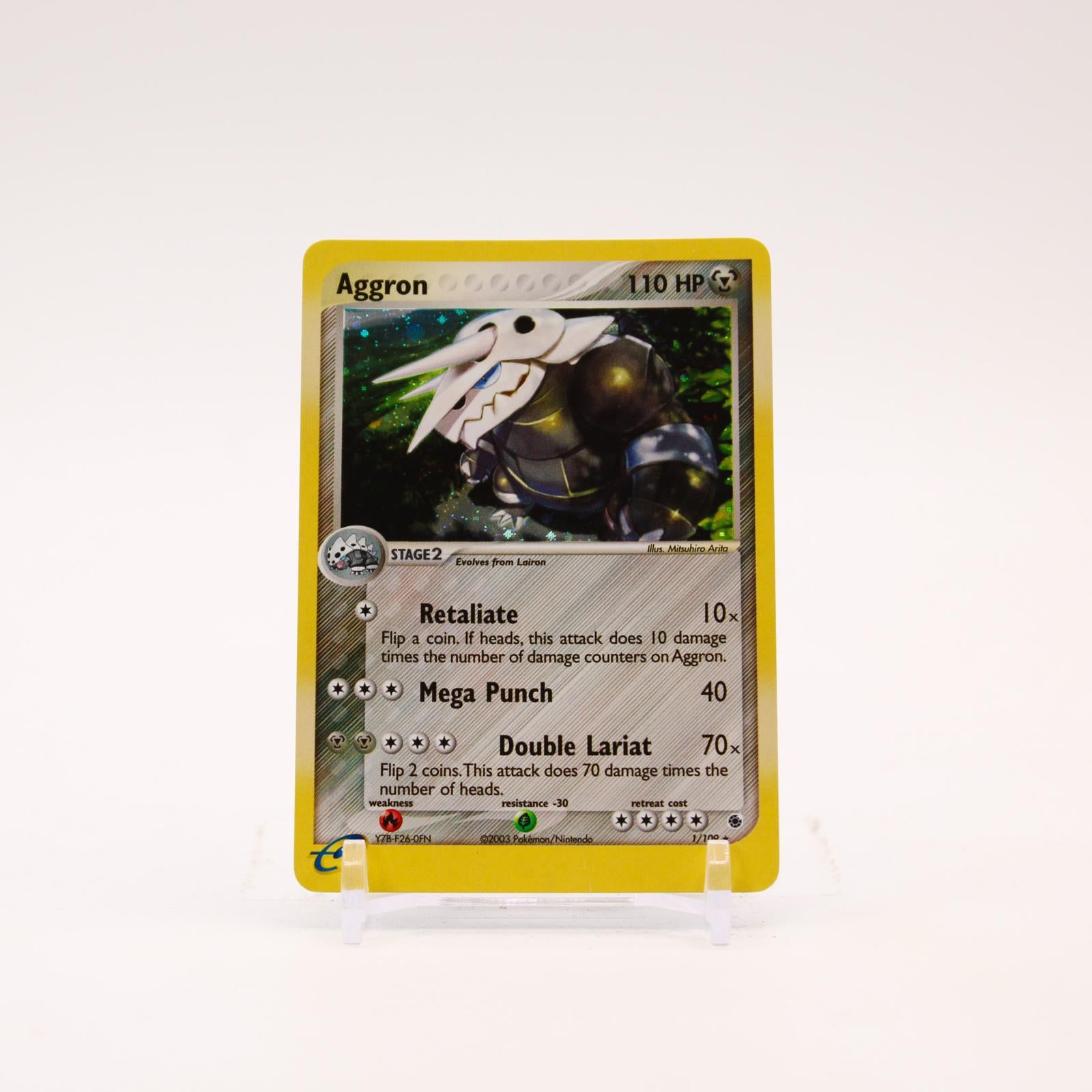 Aggron - 1/109 Ruby & Sapphire Holo Rare Pokemon - MP