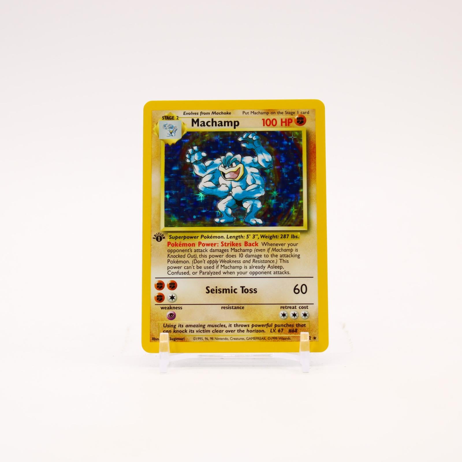 Machamp - 8/102 Base Set 1st Edition Holo Rare Pokemon - NM/LP