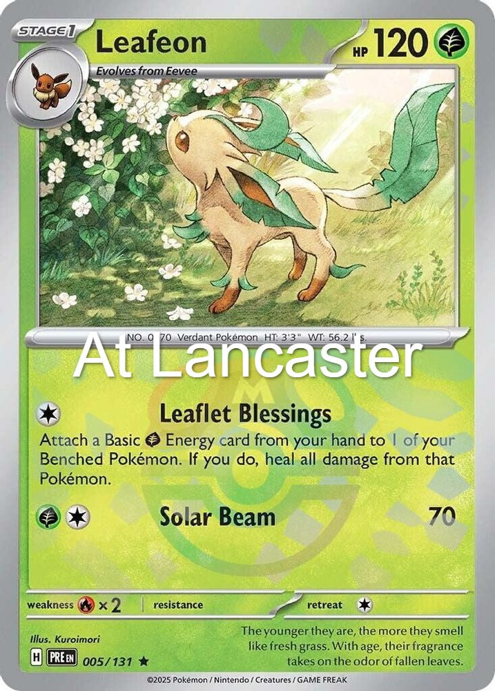 Leafeon (Master Ball Pattern) - 005/131 Prismatic Evolutions Rare Pokemon - NM (Lanc)