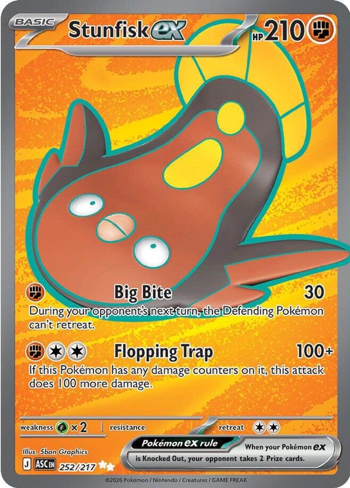 Stunfisk ex - 252/217 Ascended Heroes Ultra Rare Holo Pokemon - NM