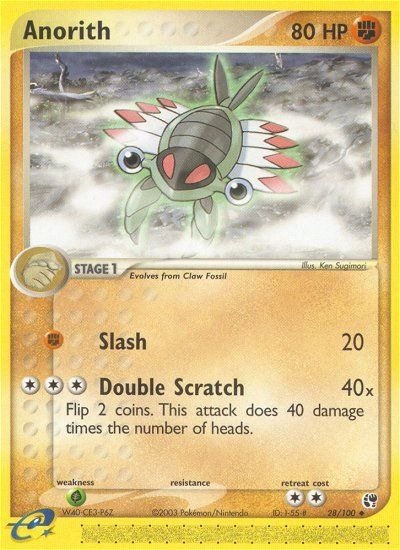 Anorith - 28/100 Sandstorm Uncommon Pokemon - NM